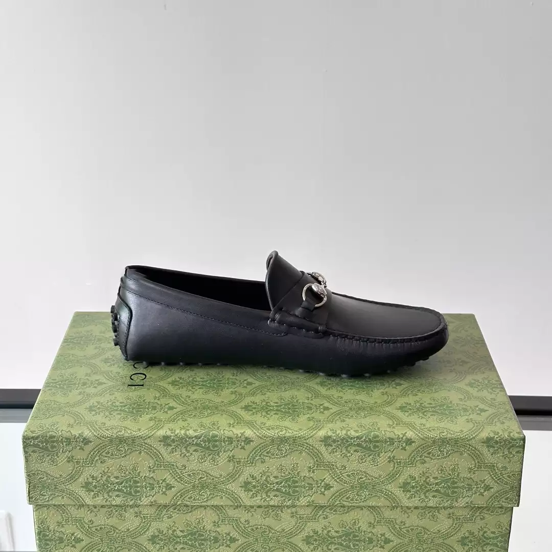 MEN'S DRIVER WITH HORSEBIT BLACK LEATHER - GL098