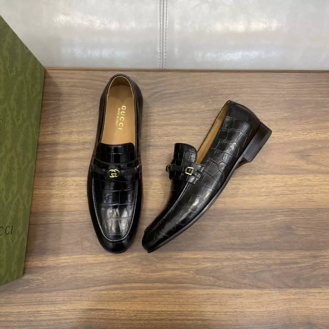 MEN'S LOAFERS WITH INTERLOCKING G BLACK - GL115