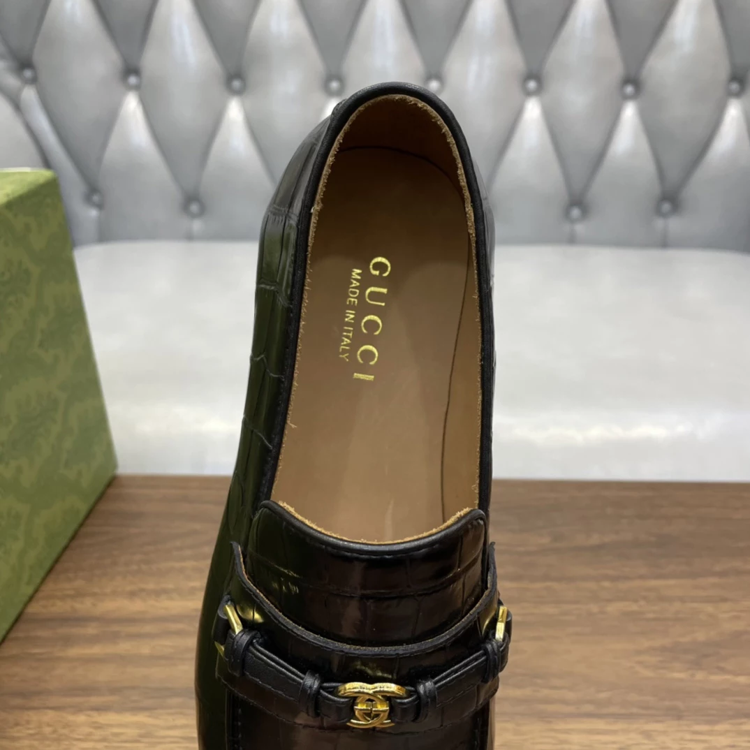 MEN'S LOAFERS WITH INTERLOCKING G BLACK - GL115