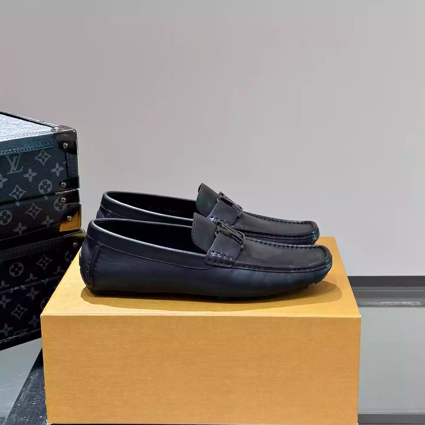 MONTE CARLO MOCASSIN BLACK DAMIER CANVAS - VL043