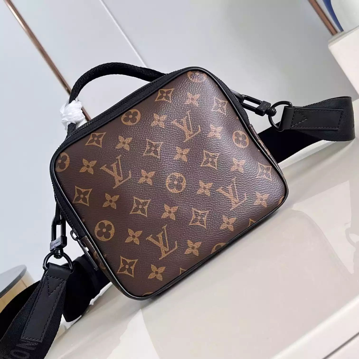 QUEST MESSENGER BAG MONOGRAM MACASSAR COATED CANVAS M46973 - LW449 DISCOVERY BACKPACK PM SKY BLUE MONOGRAM CANVAS