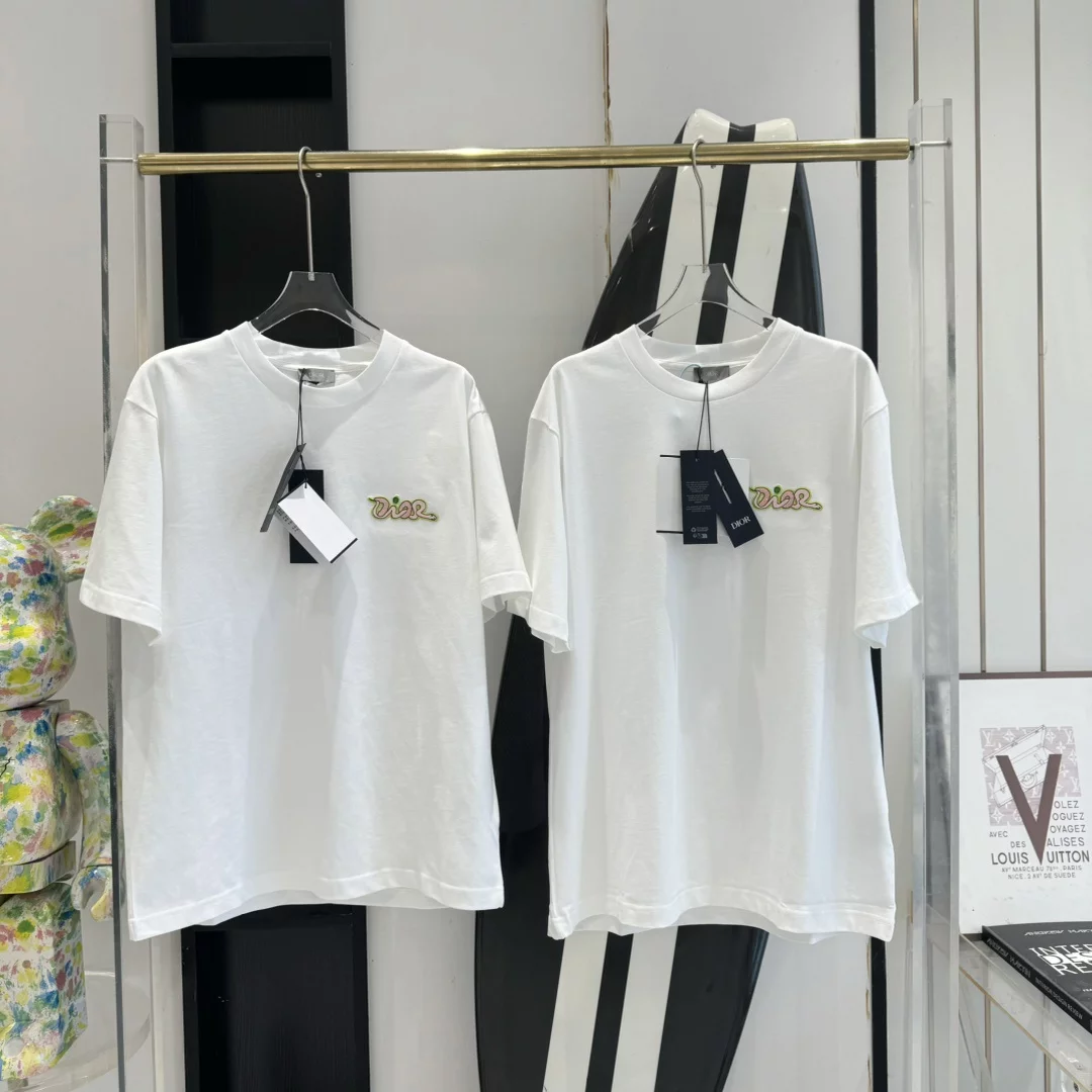 CD AND KAWS T-SHIRT, RELAXED FIT WHITE COTTON JERSEY - DOT032