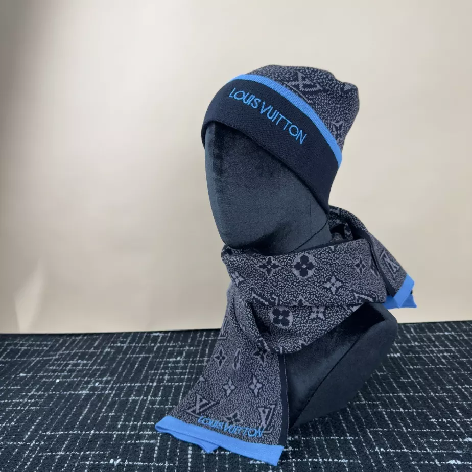 Louis Vuitton Scarf & Beanie Set