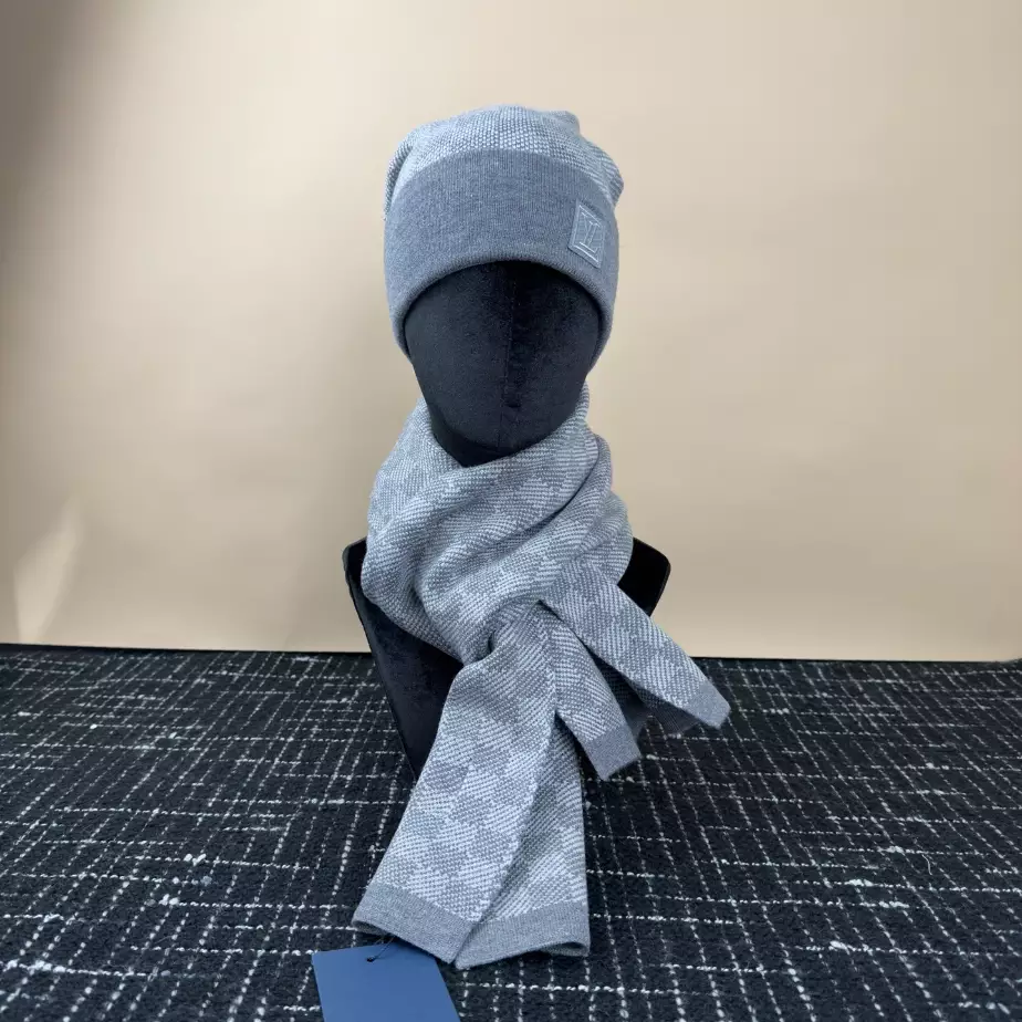 Louis Vuitton Scarf & Beanie Set