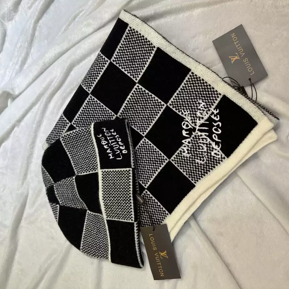 Louis Vuitton Scarf & Beanie Set