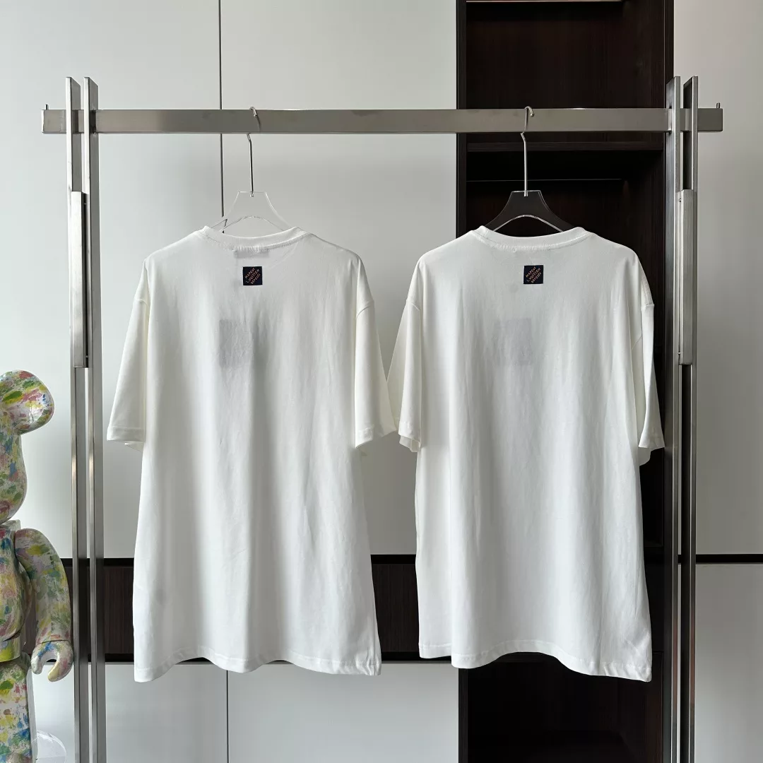 MBROIDERED SHORT SLEEVED T-SHIRT - LVTS120 Damier Jacquard Short-Sleeved Crewneck - LVTS089