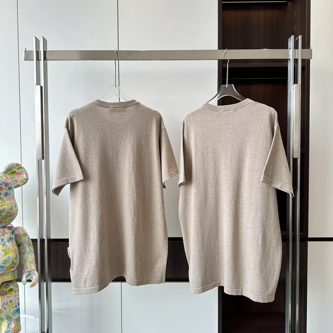 PARK SEO BO SHORT SLEEVED COTTON CREWNECK - LVTS128 Damier Jacquard Short-Sleeved Crewneck - LVTS089