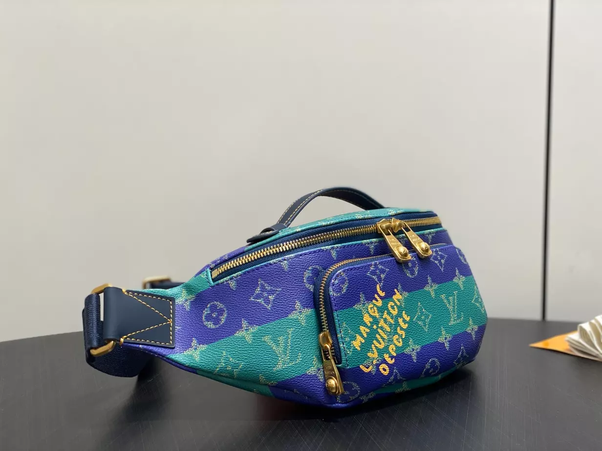 LOUIS VUITTON RUSH BUMBAG MONOGRAM SHADOW LEATHER - LW455 DISCOVERY BACKPACK PM SKY BLUE MONOGRAM CANVAS