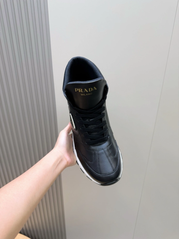 PRADA BRUSHED LEATHER SNEAKERS - PRS072