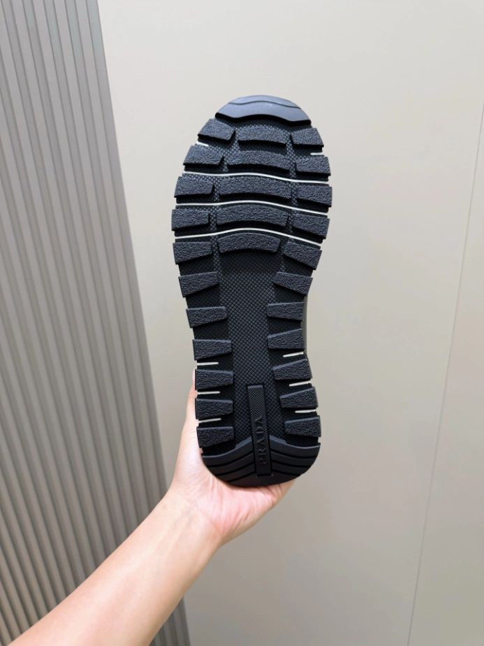 PRADA BRUSHED LEATHER SNEAKERS - PRS072