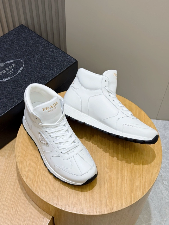 PRADA BRUSHED LEATHER SNEAKERS - PRS073